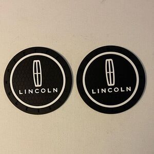 Lincoln Car cup Coasters in black. Set of 2 NWT